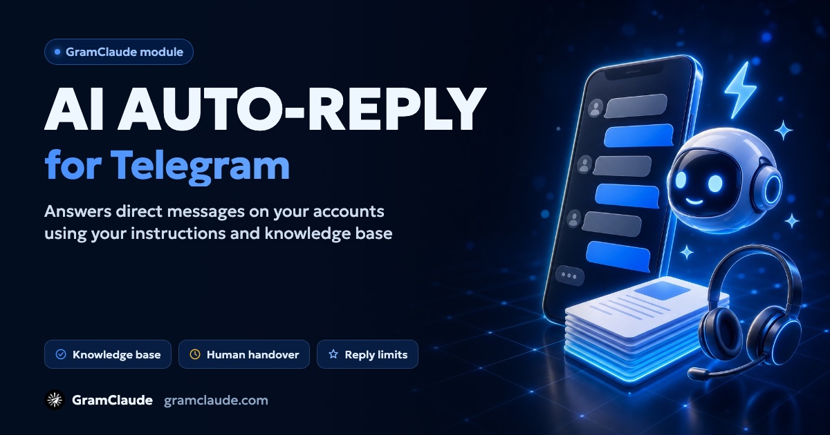 AI auto-reply for Telegram: answers in direct messages
