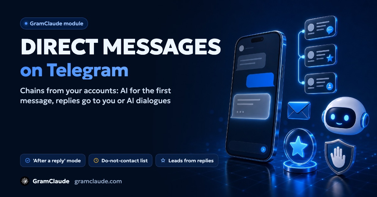 Telegram direct messages: chains, AI and leads