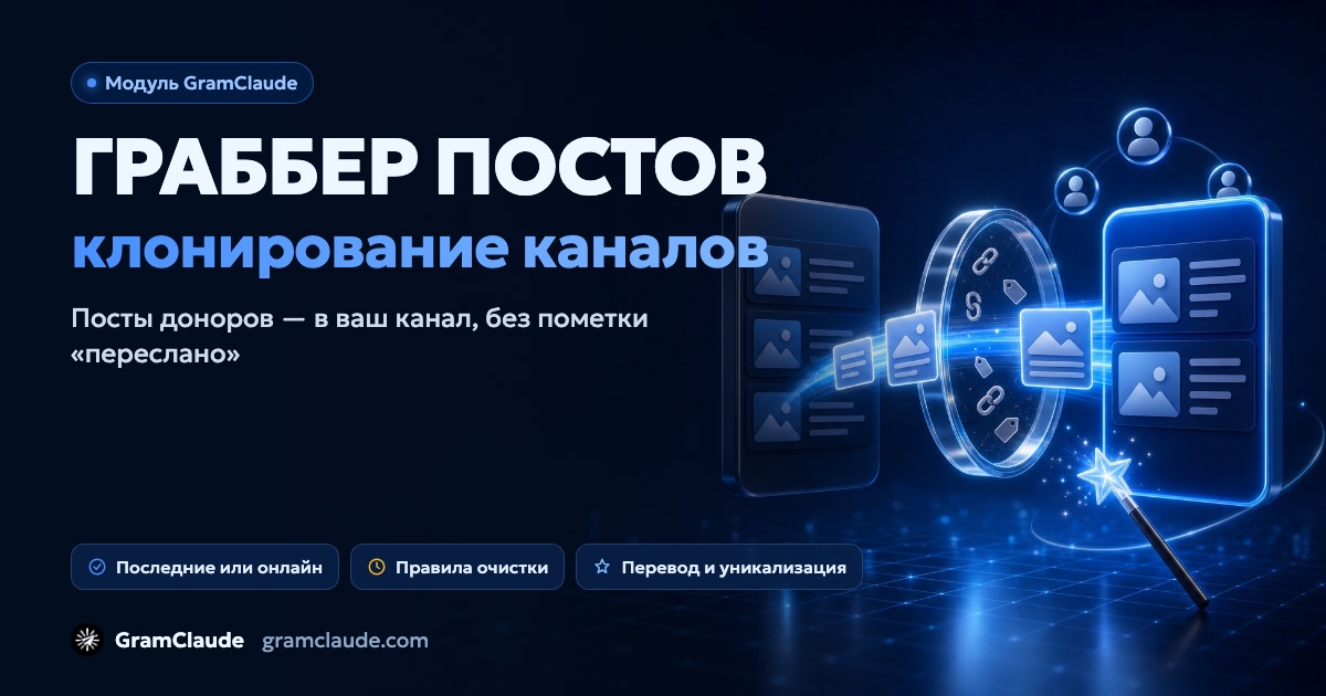 Граббер постов Telegram: клонирование каналов в ваш канал