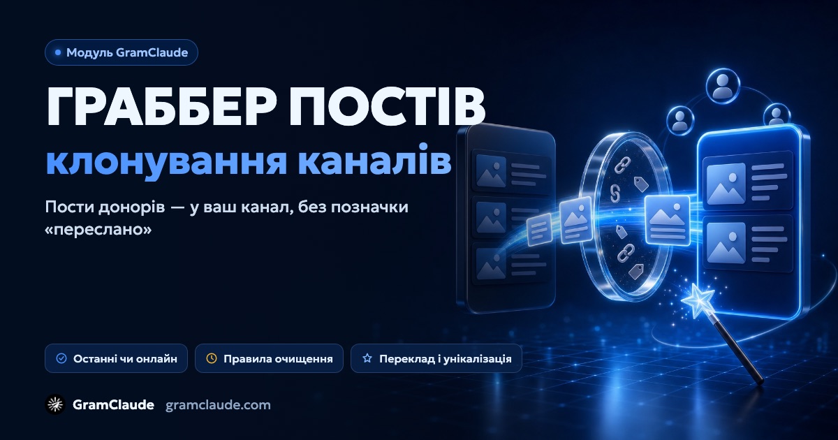 Граббер постів Telegram: клонування каналів у ваш канал